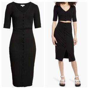BP. Nordstrom Cutout Rib Dress